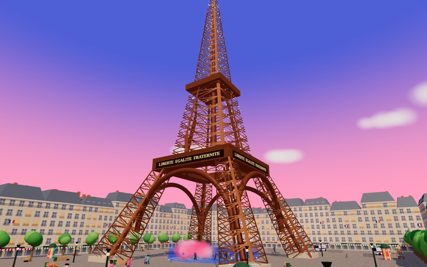 The Eiffel Tower in the middle of the game map